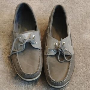Sperry Men's Gray Boat Shoes.. Gold Cup Model In Excellent Condition Men's14